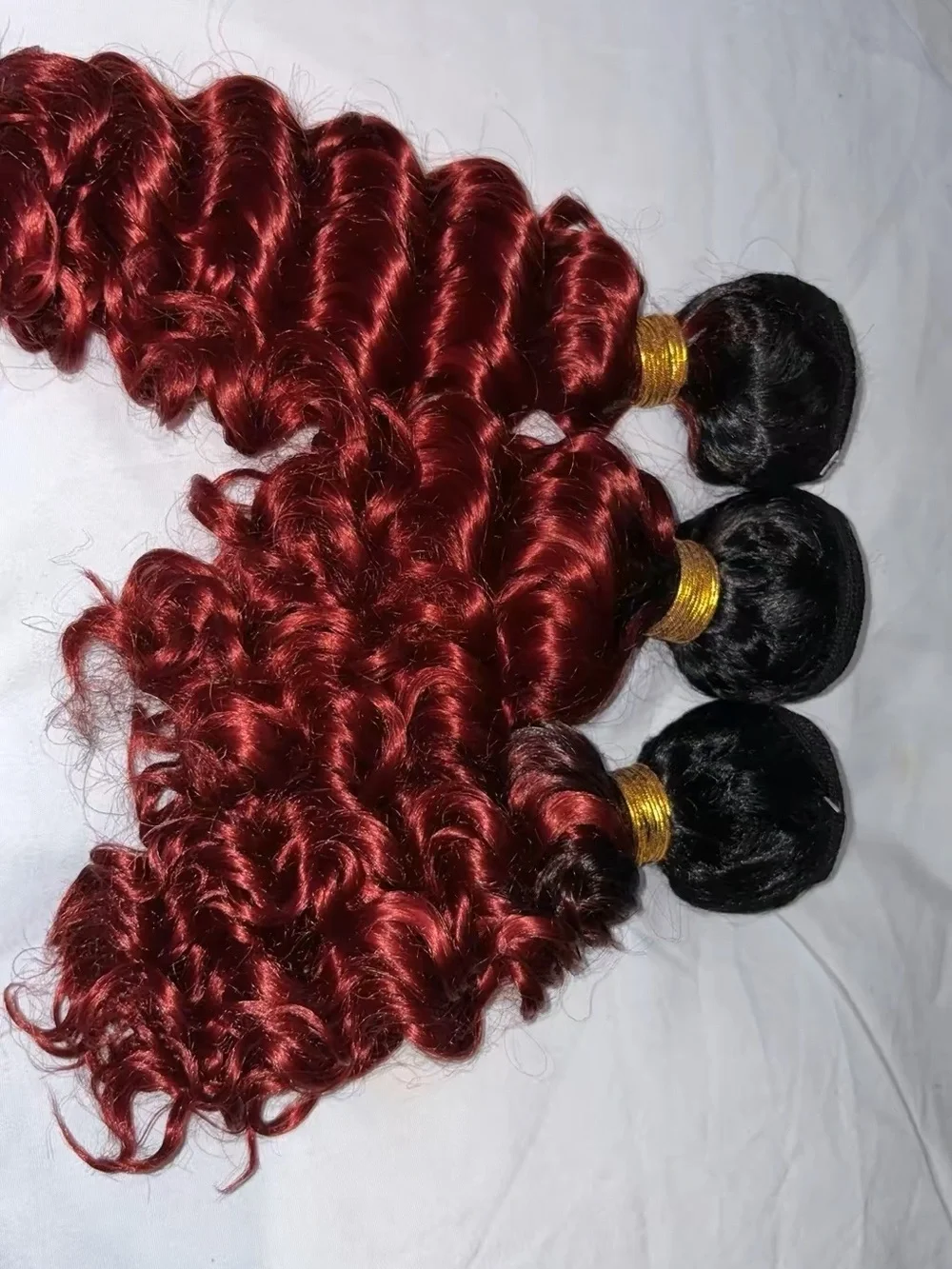 Deep Red Curly Hair Bundles - Premium Synthetic/Wig Hair